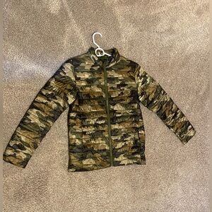 Land’s End boys camouflage coat in size large (14-16).